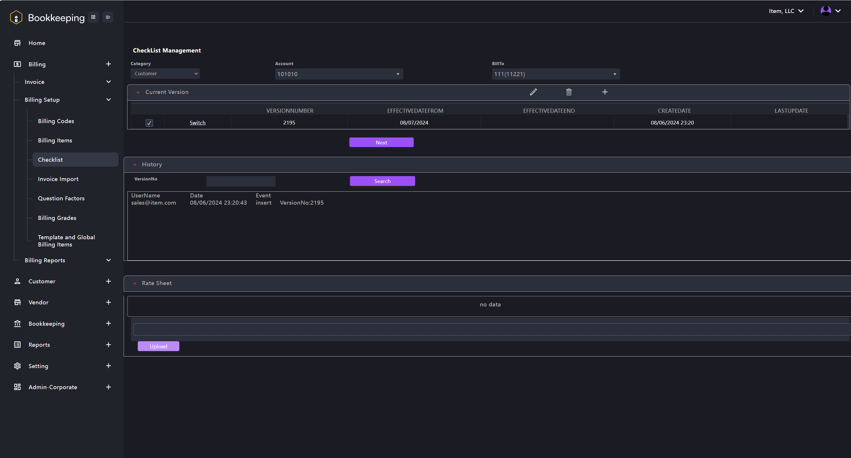 BK Billing Setup Checklist