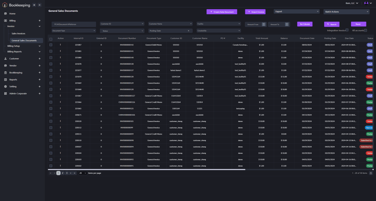 BK Generating Invoices