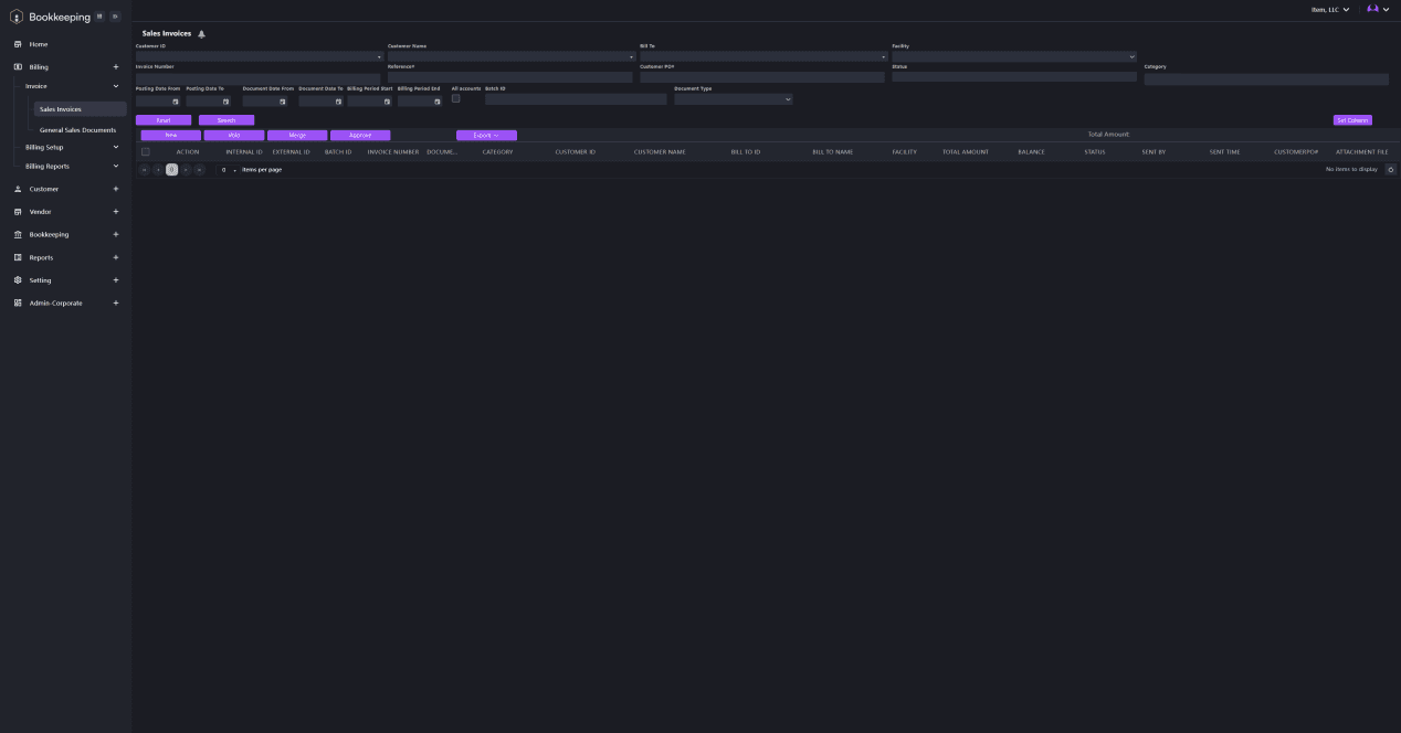 BK Generating Invoices