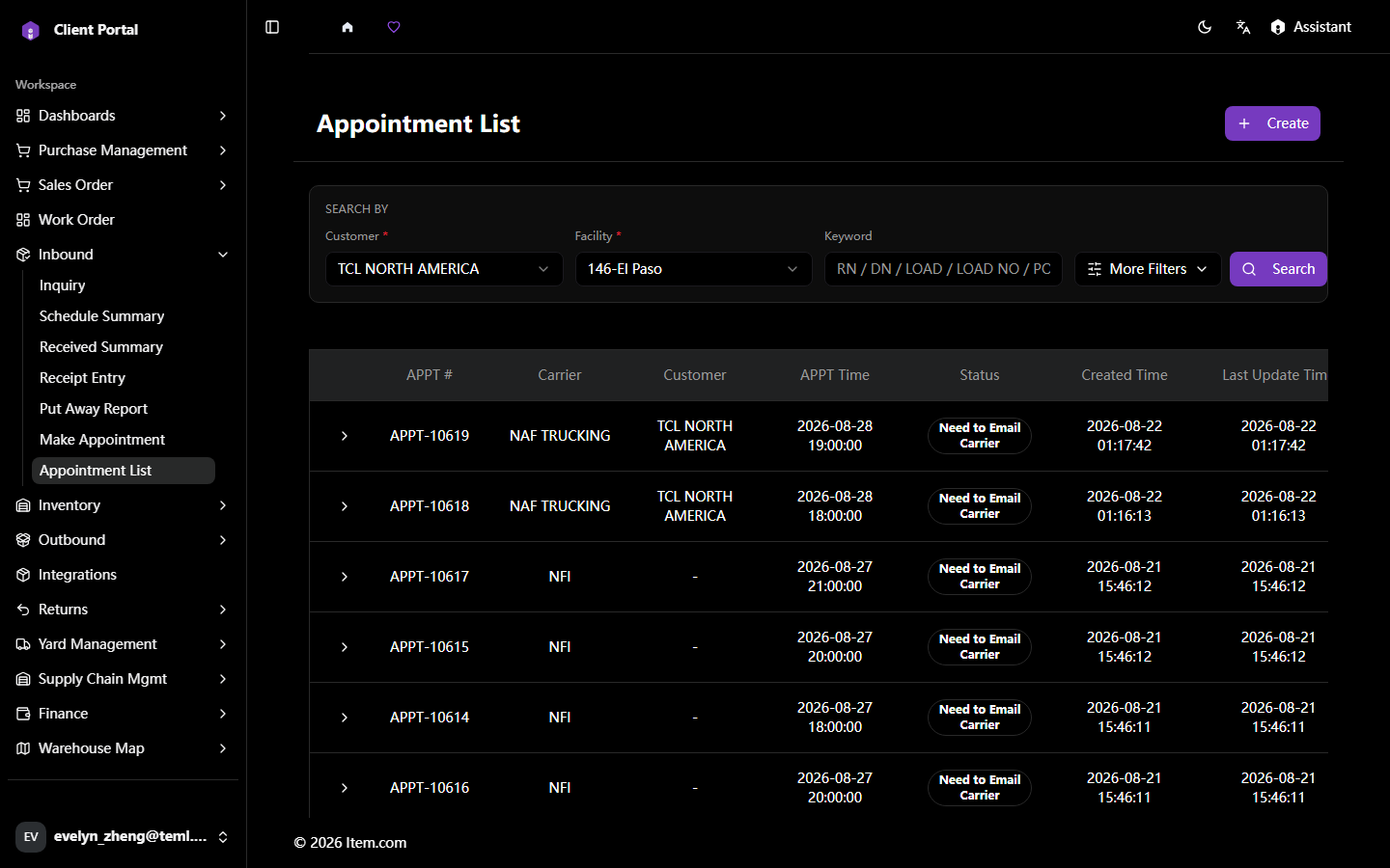 Appointment List
