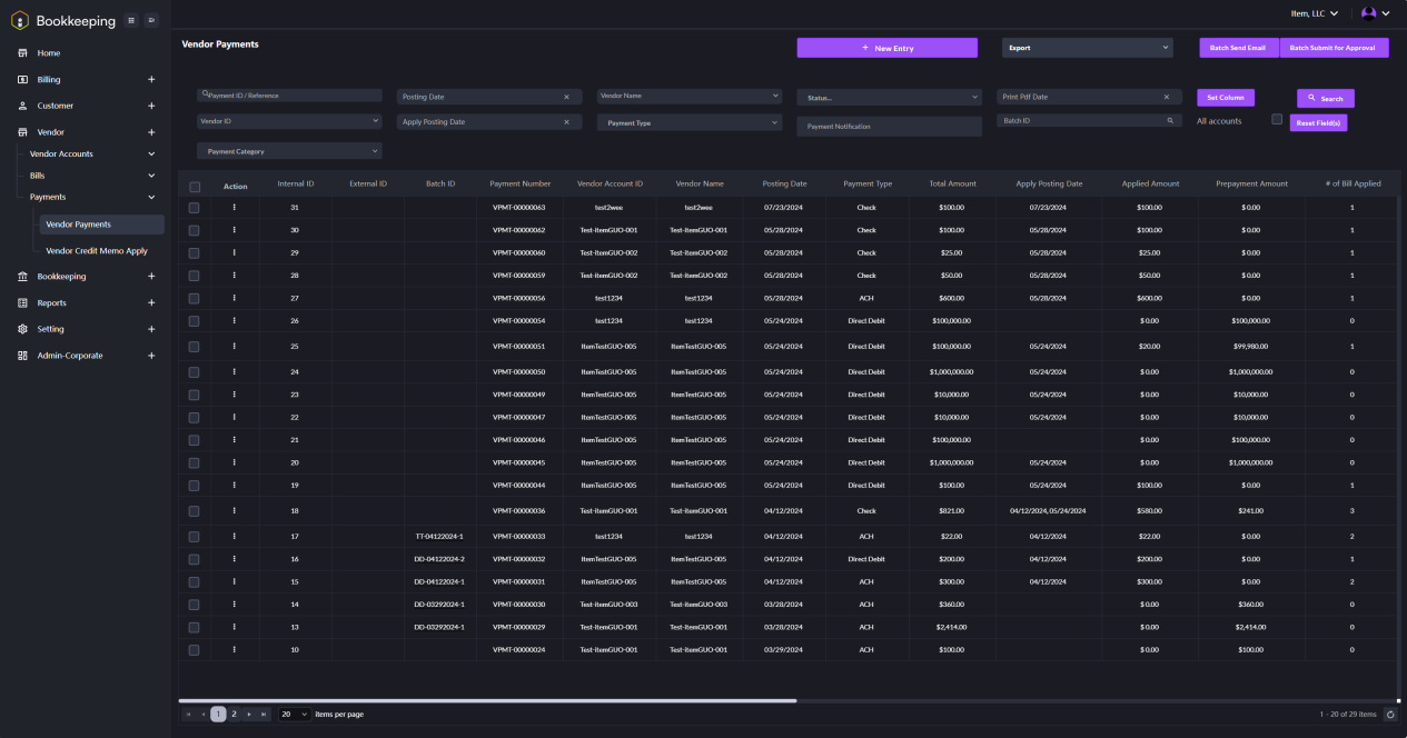BK AP Setup of Account