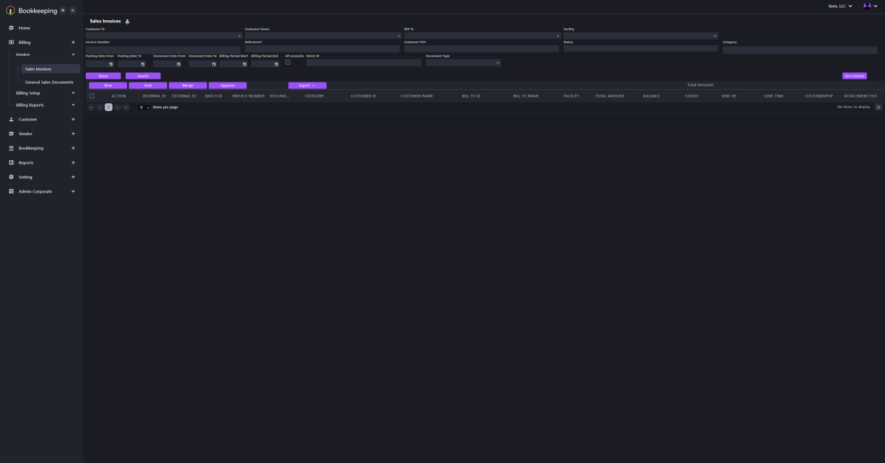 BK Generating Invoices
