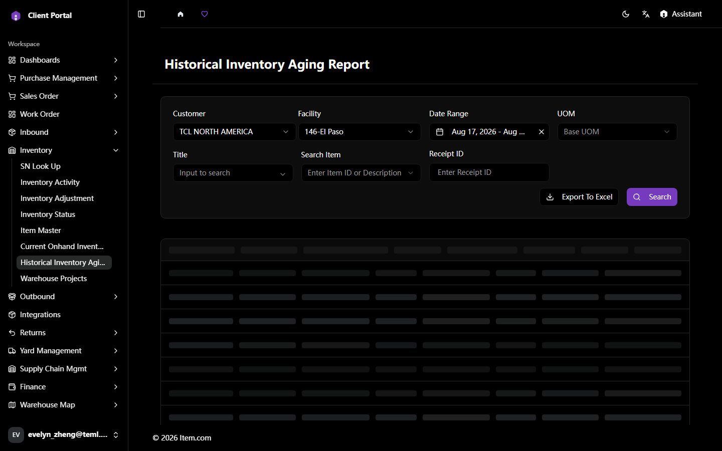 Historical Inventory Aging Report