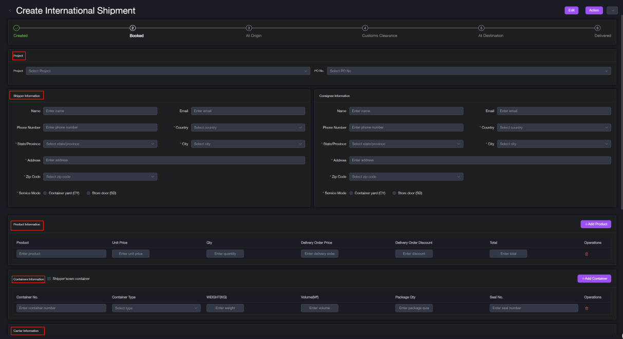 international-shipment