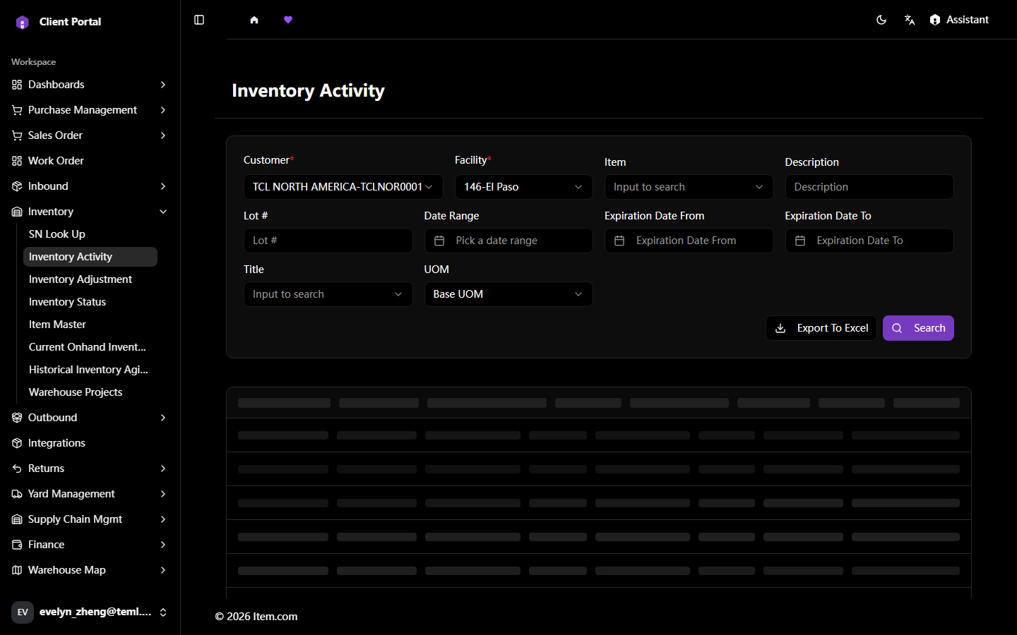 Inventory Activity