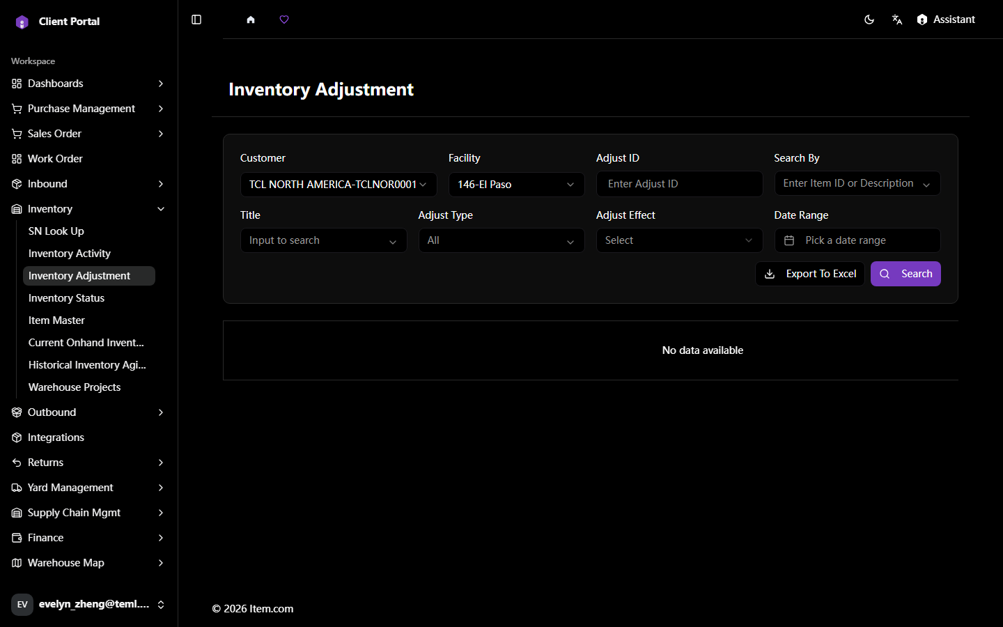 Inventory Adjustment