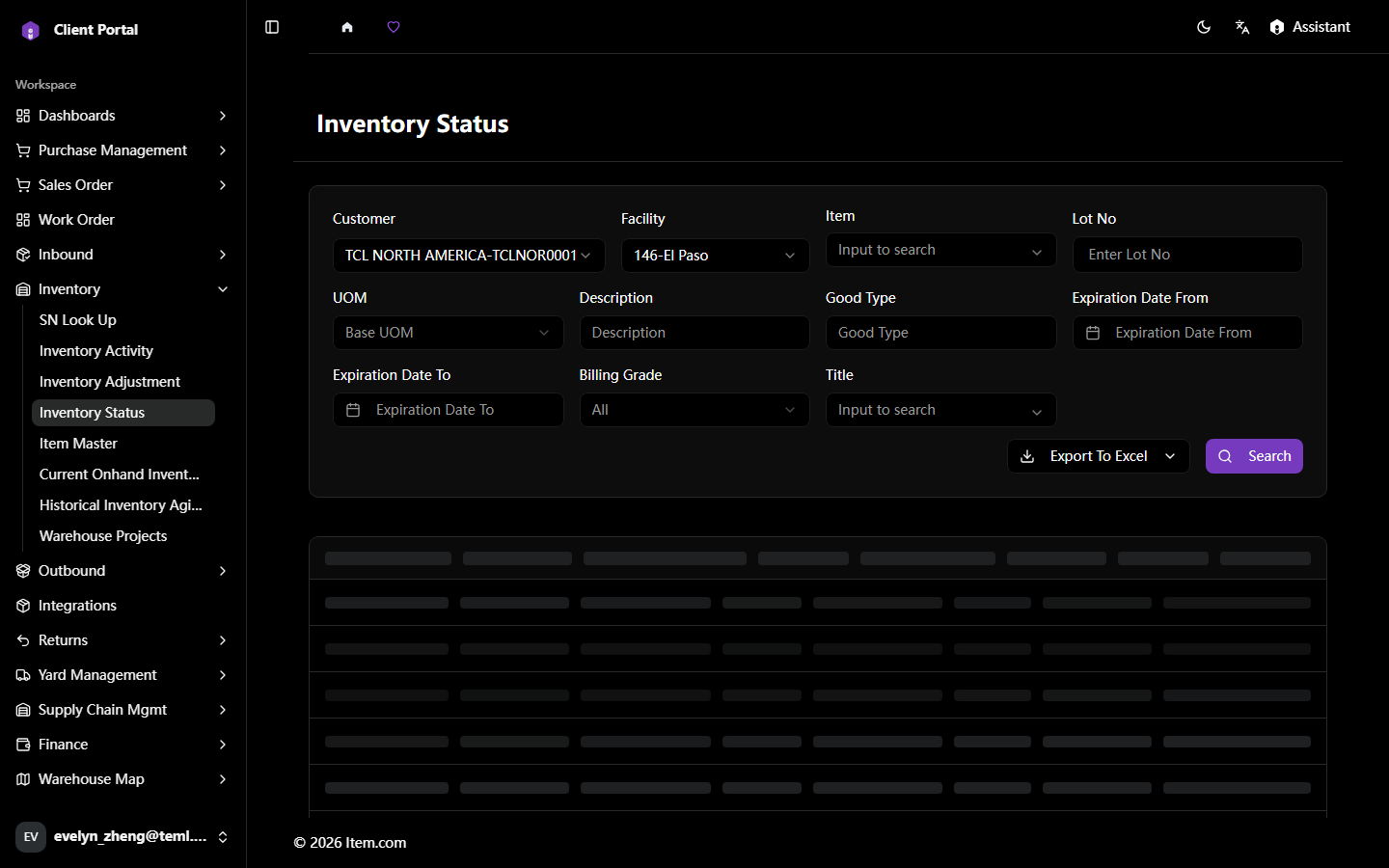 Inventory Status