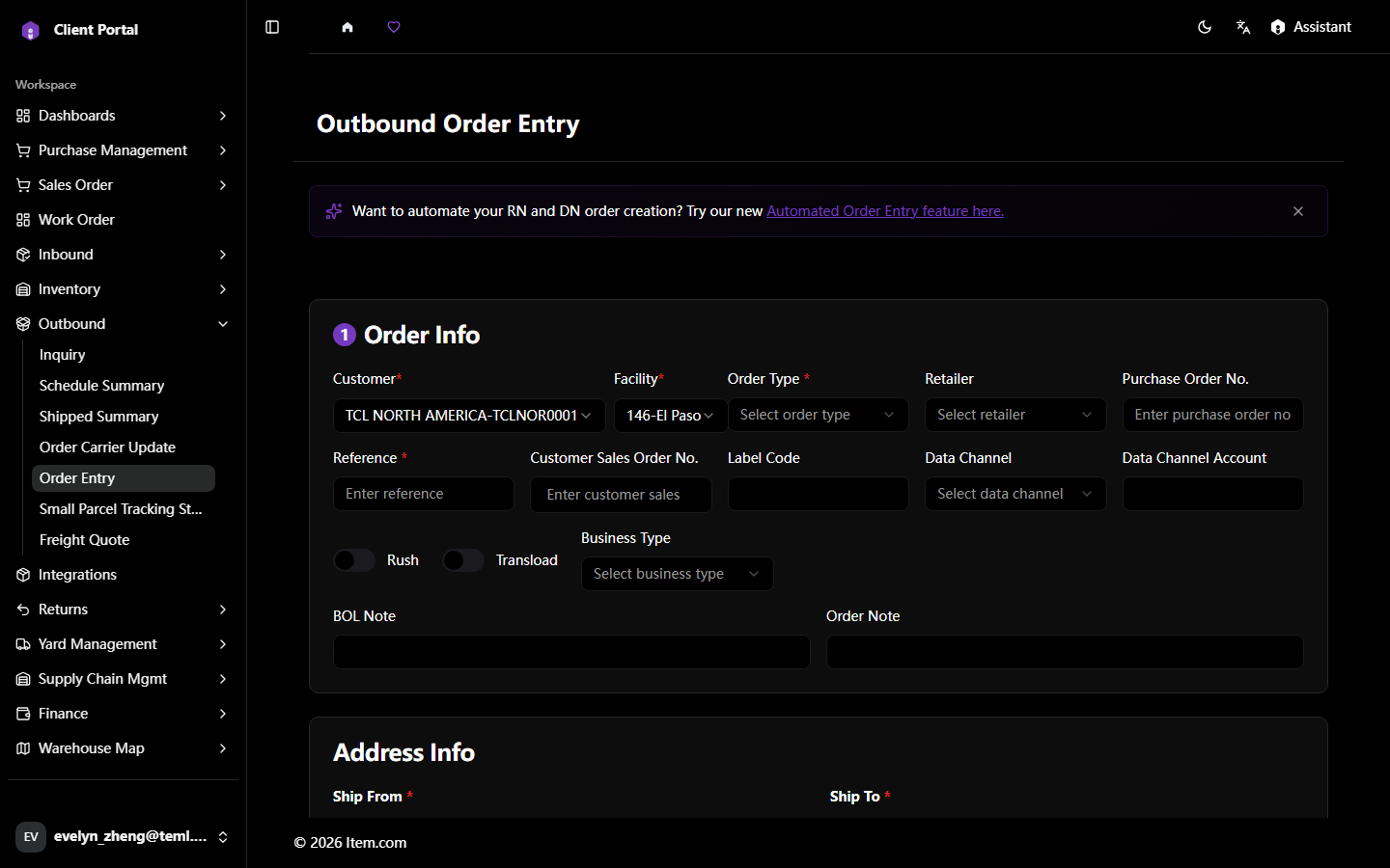 Order Entry