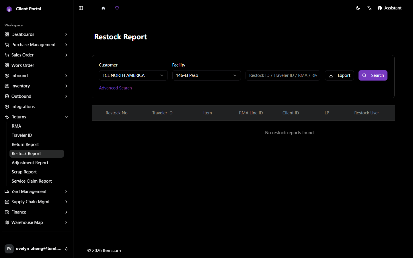 Restock Report