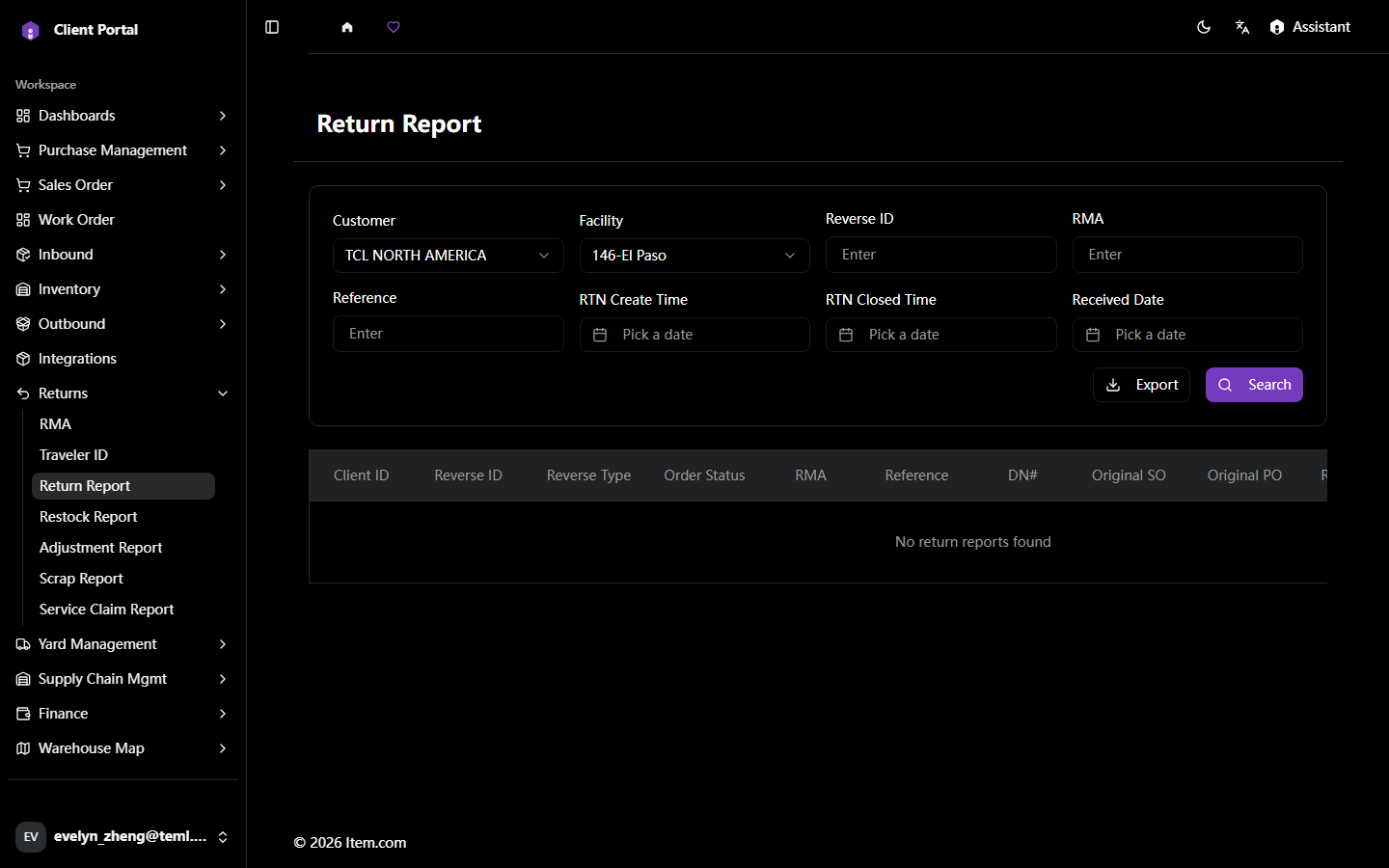 Return Report