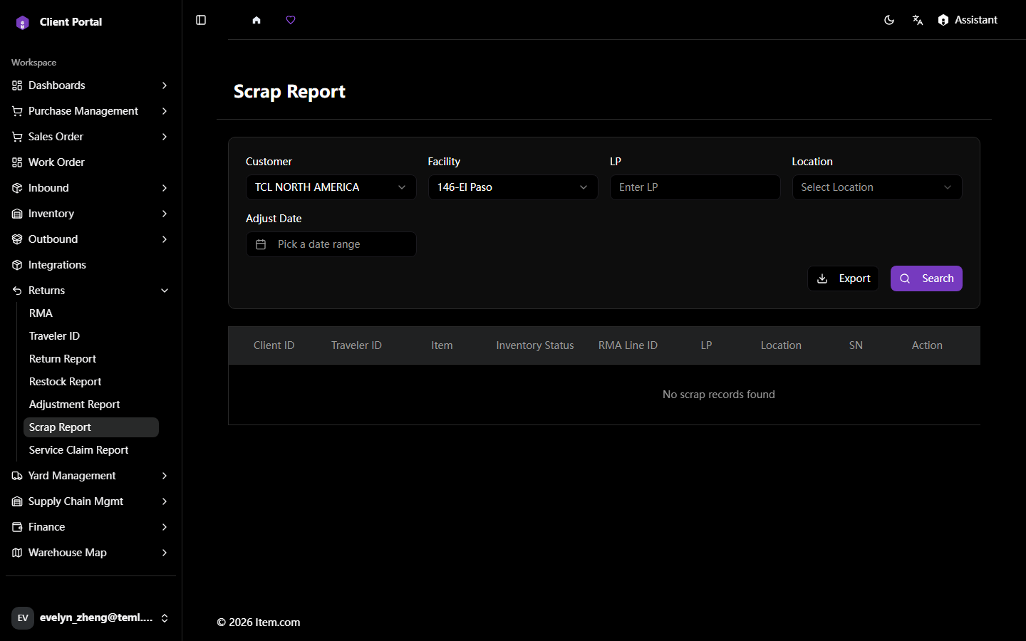 Scrap Report